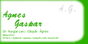agnes gaspar business card