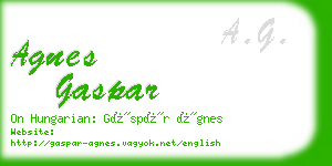 agnes gaspar business card